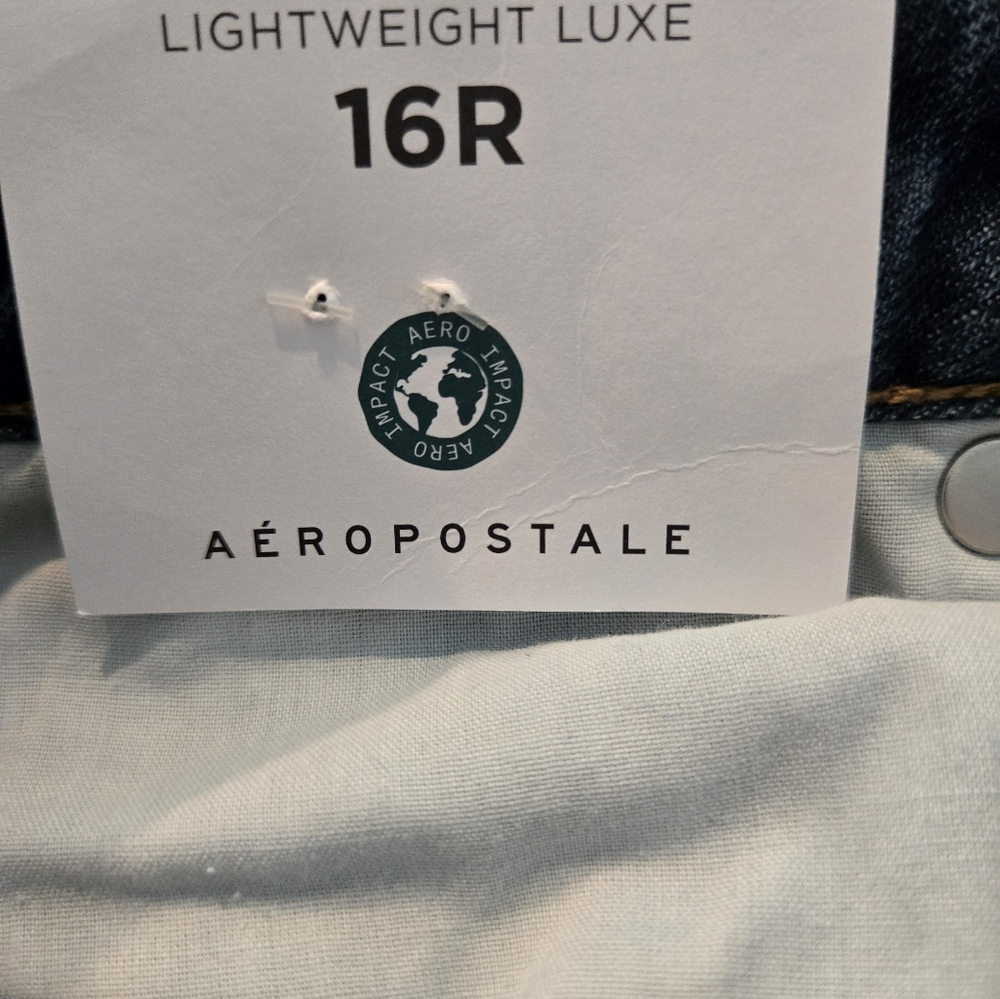 NWT Aeropostale High Rise Wide Leg Dark Wash Jeans 16R - Picture 7 of 8